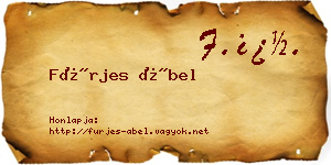 Fürjes Ábel névjegykártya