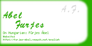 abel furjes business card