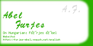 abel furjes business card